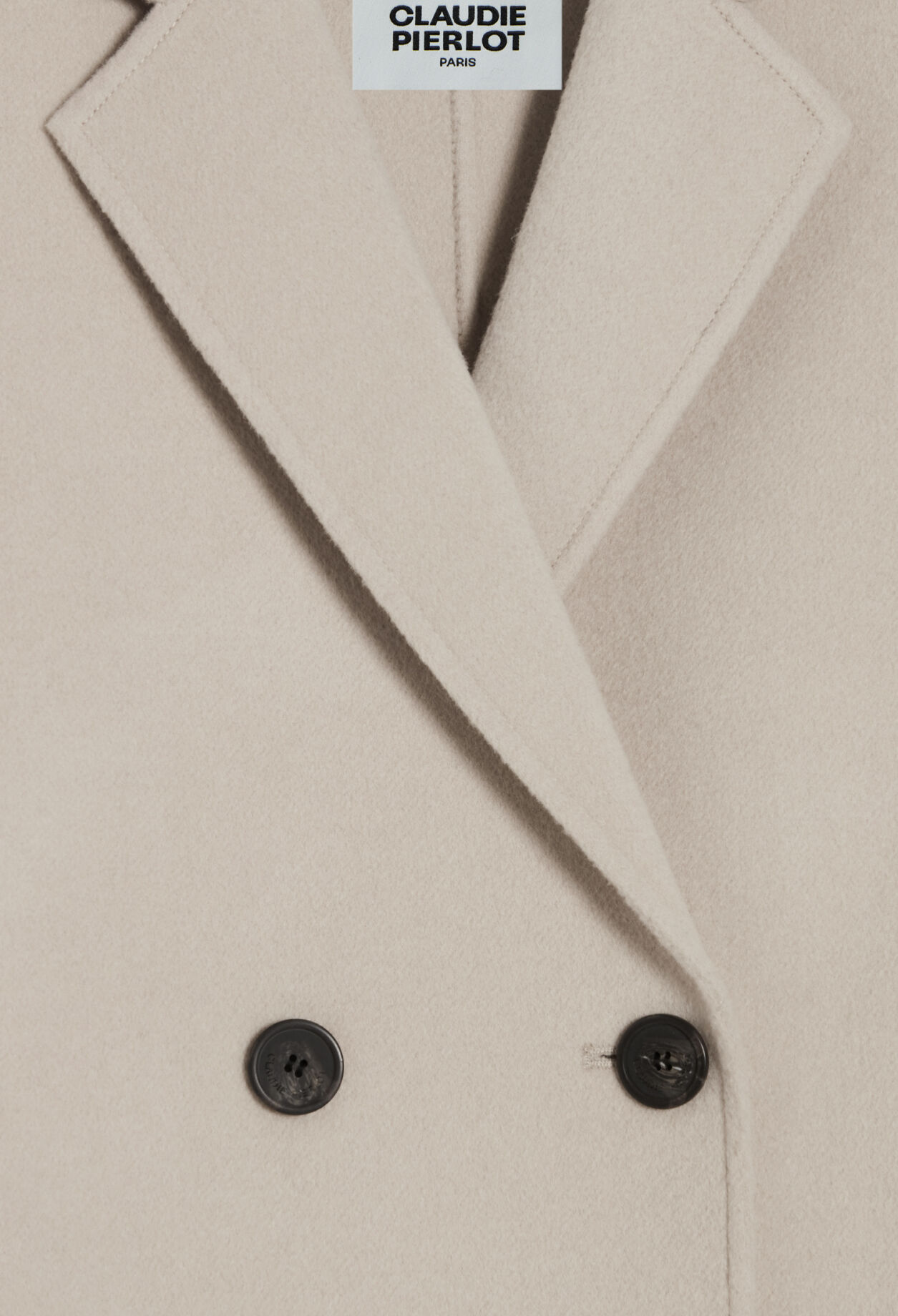 Manteau mi-long laine mélangée beige 