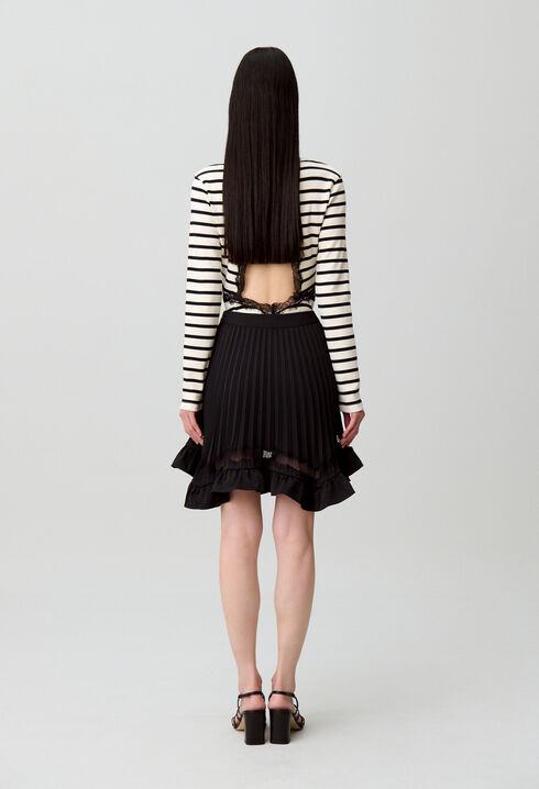 Asymmetric lace skirt