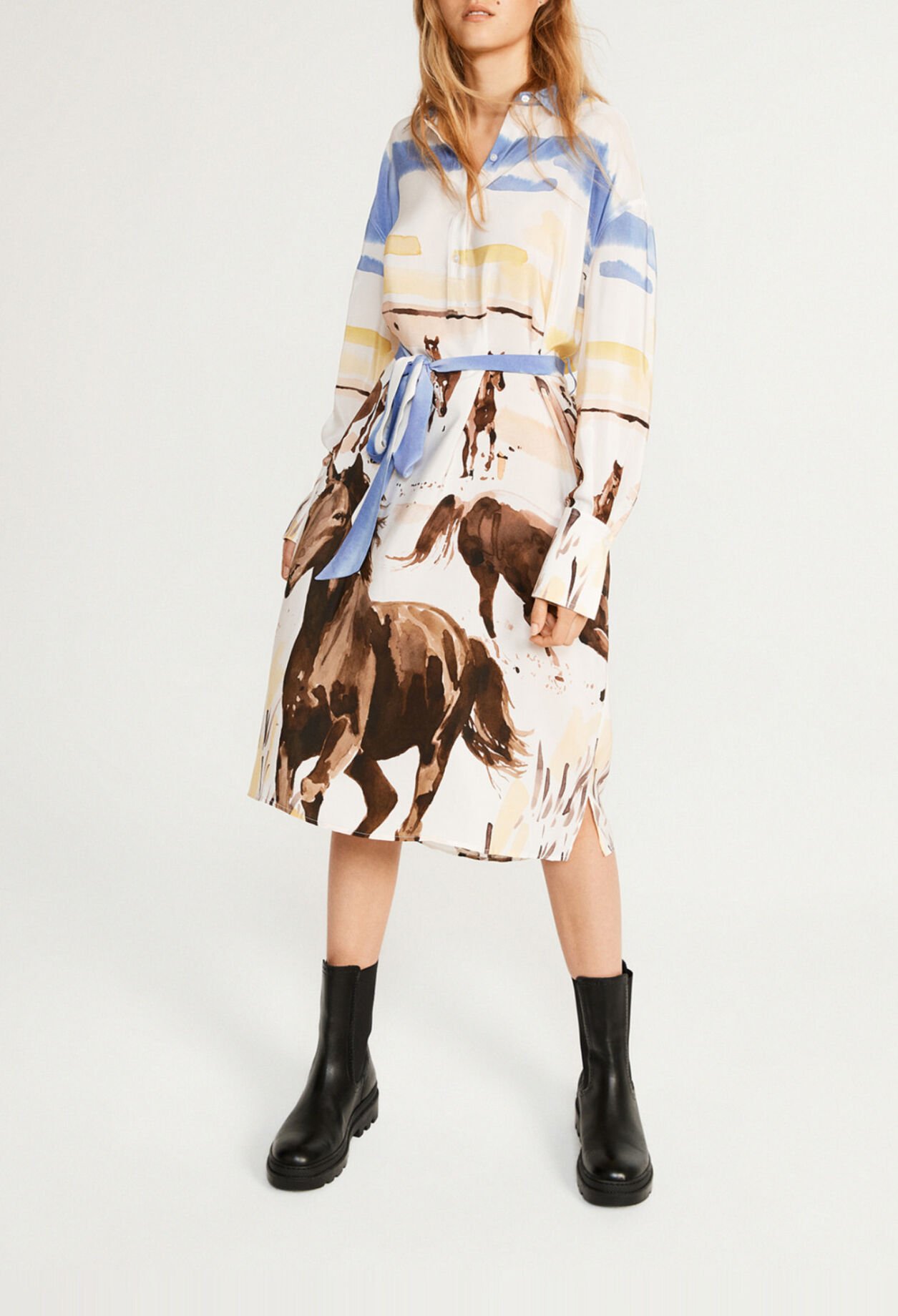 Robe en soie imprimée