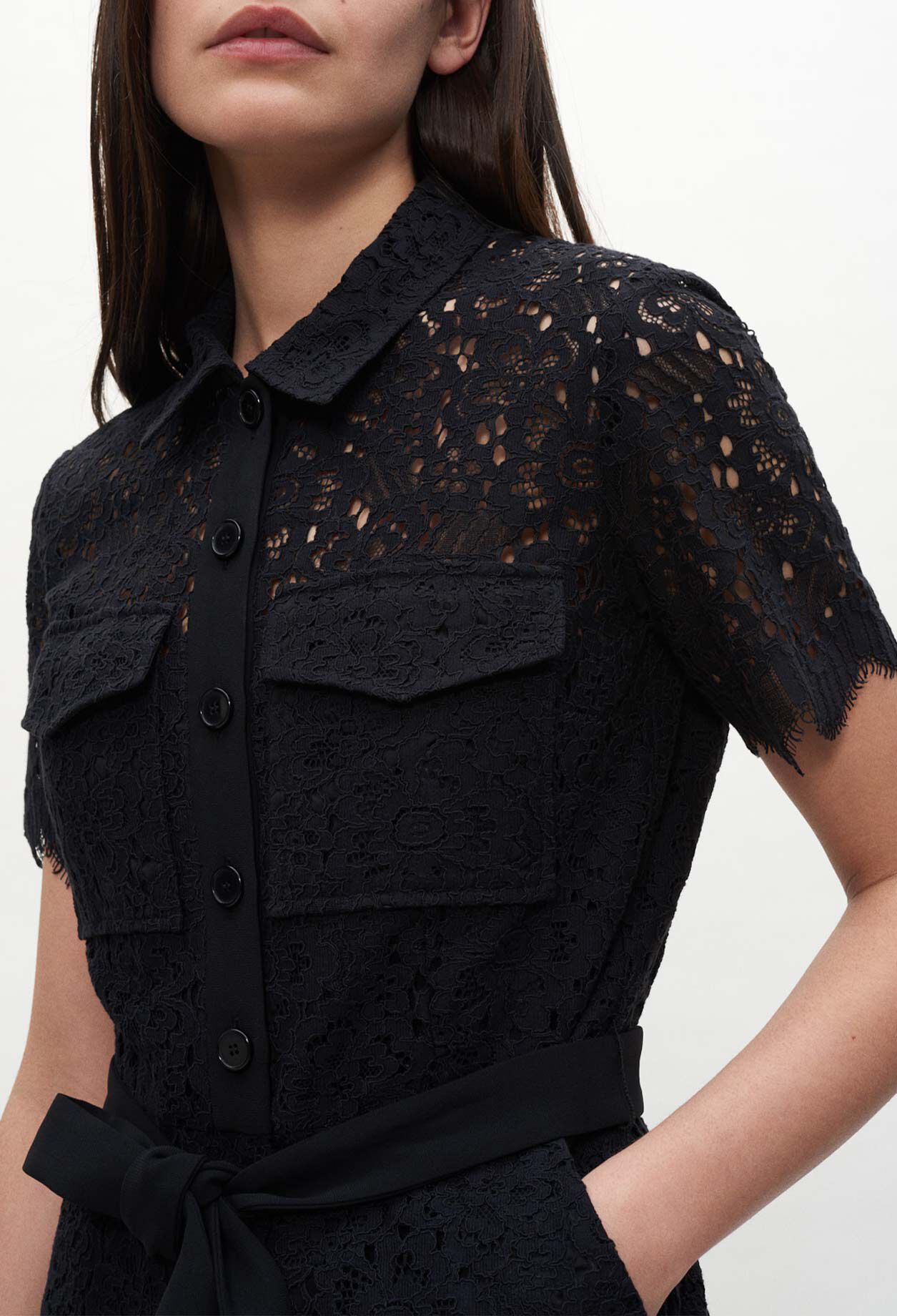 Combi-short en guipure noire