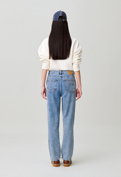 Washed denim jeans