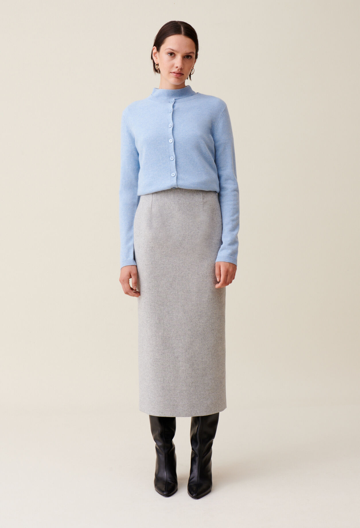 Light grey high-waisted skirt