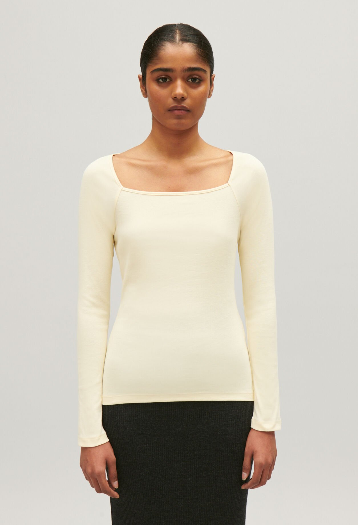 T-Shirt aus Baumwolle in Beige