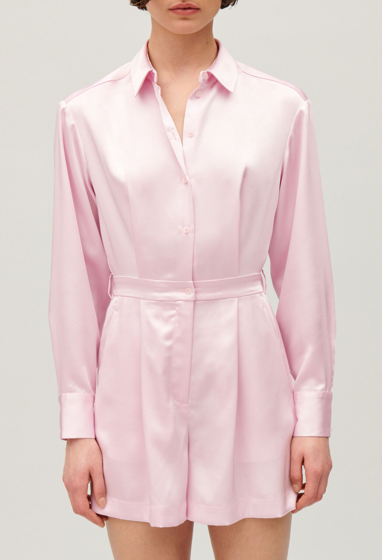 Blush smocked playsuit