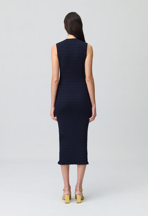 Langes Feinstrick-Kleid, Schleifen