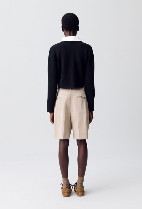 Cardigan court col amovible