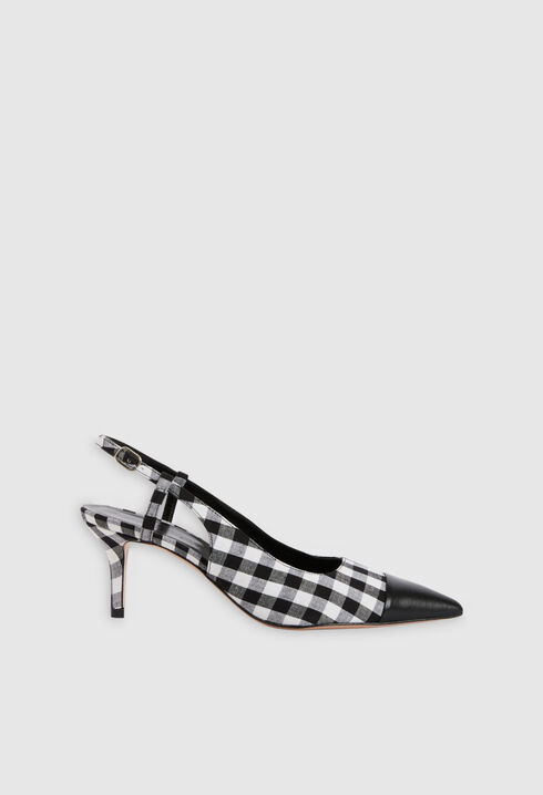 Gingham slingback court shoes