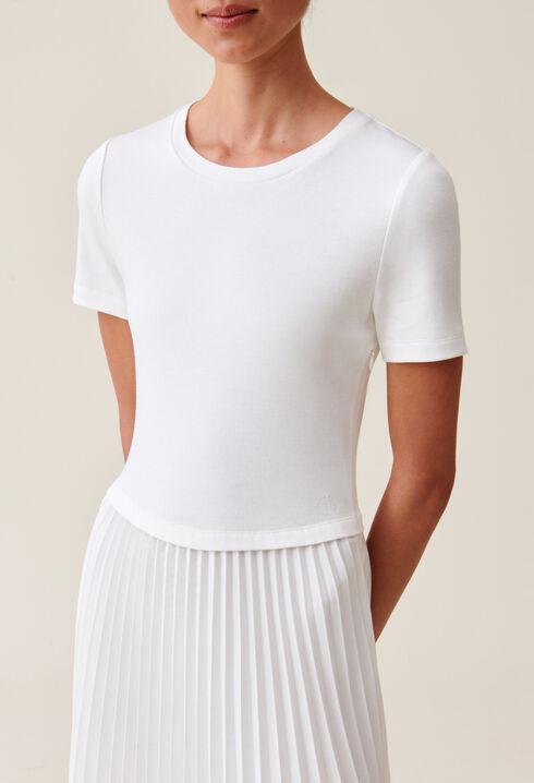 Twist Dual-Fabric Dress