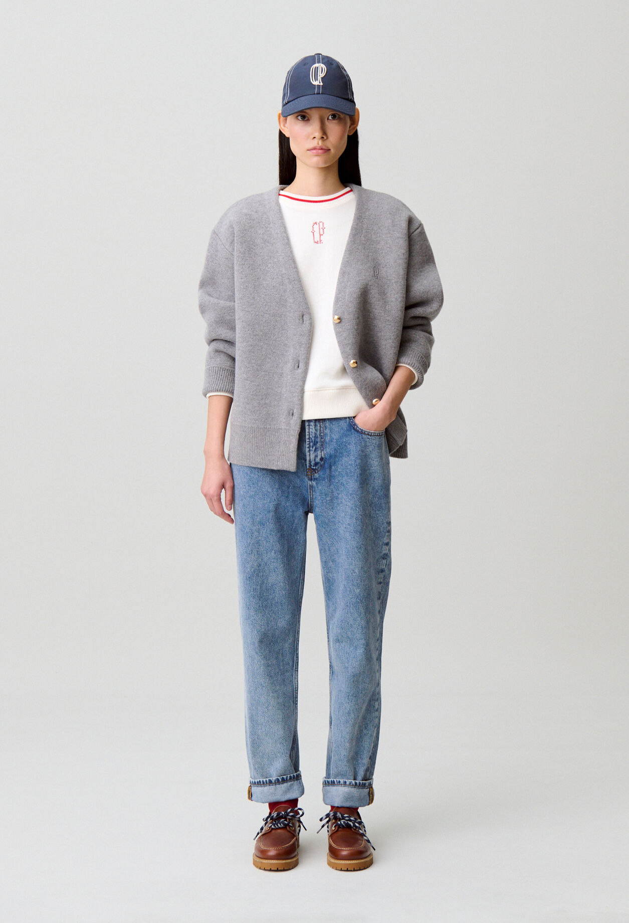 Washed denim jeans