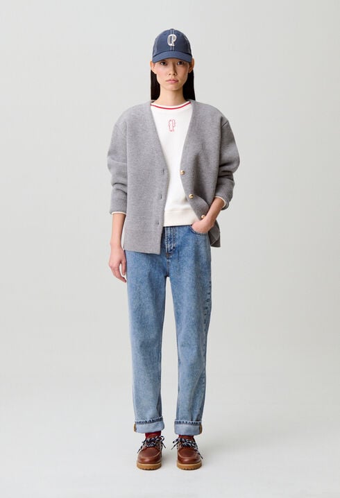 Washed denim jeans