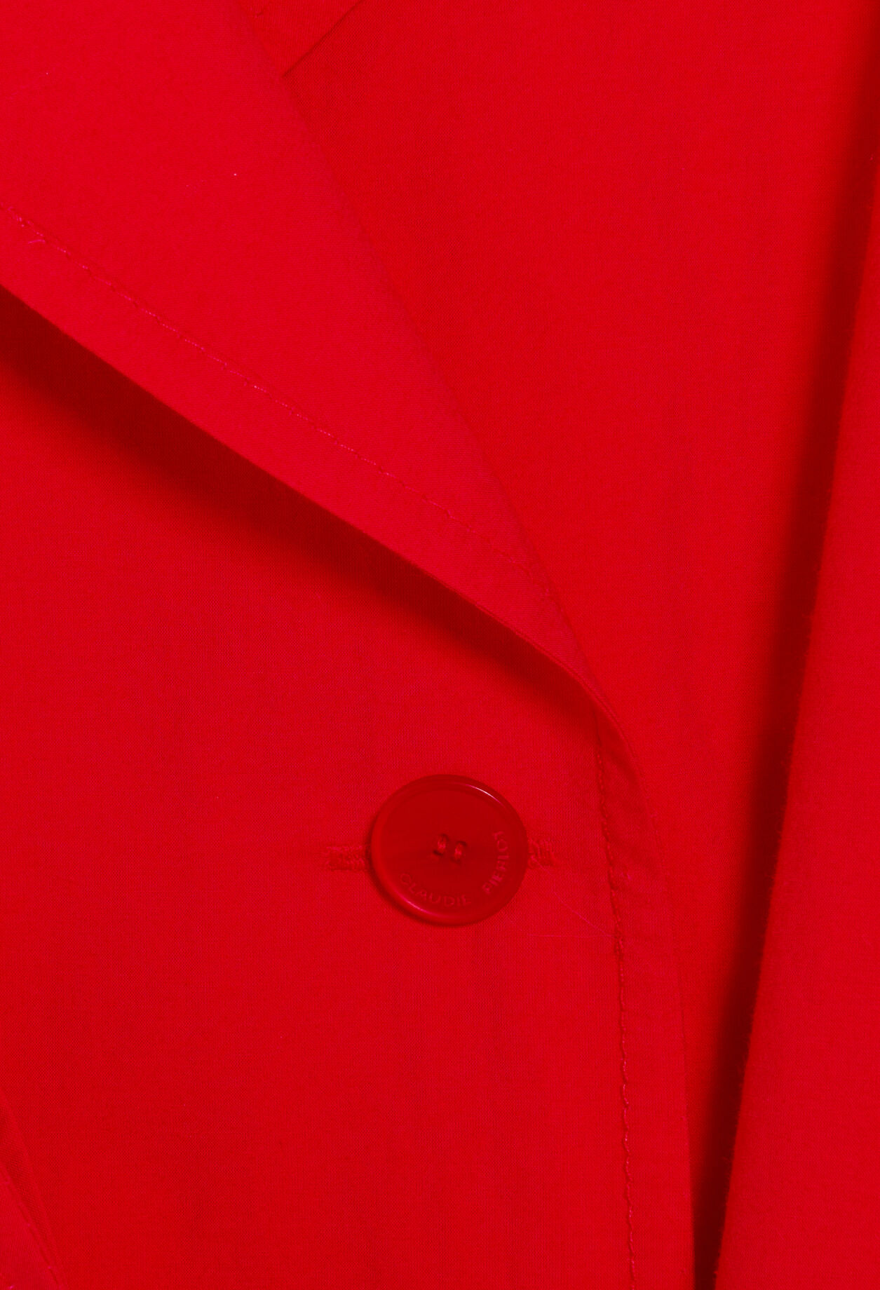 Long red trench coat