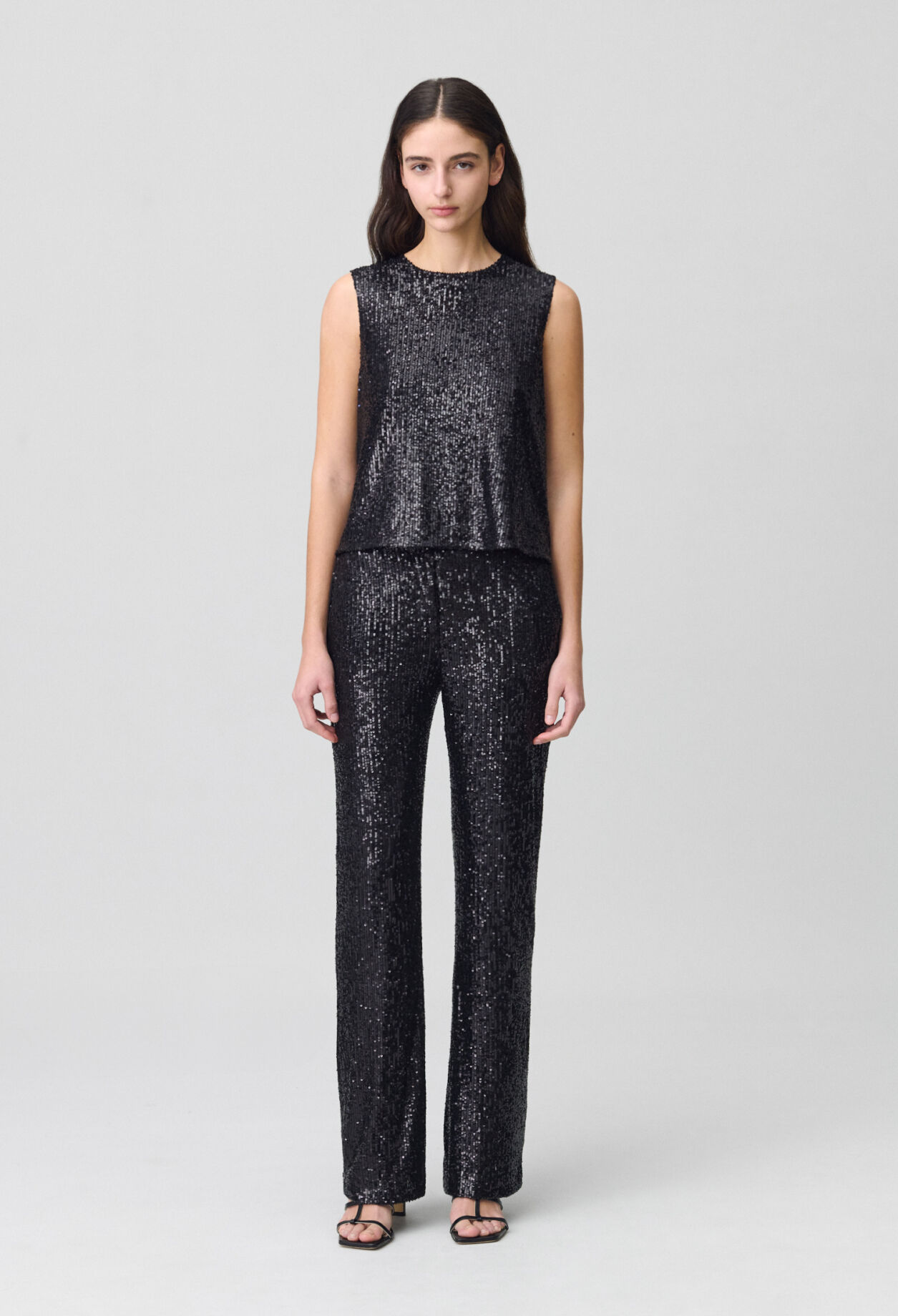 Black sequin top