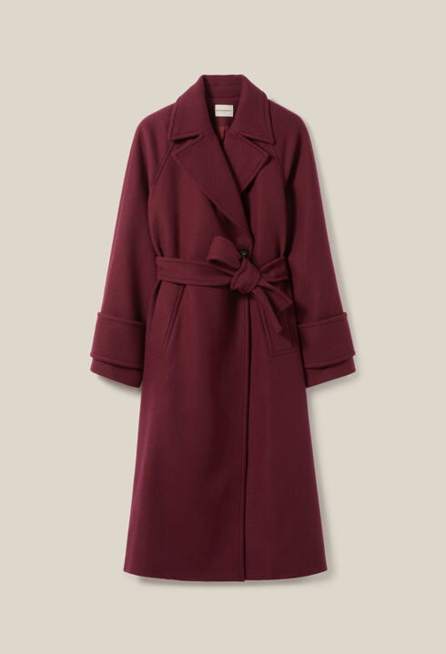 Manteau long esprit trench bordeaux