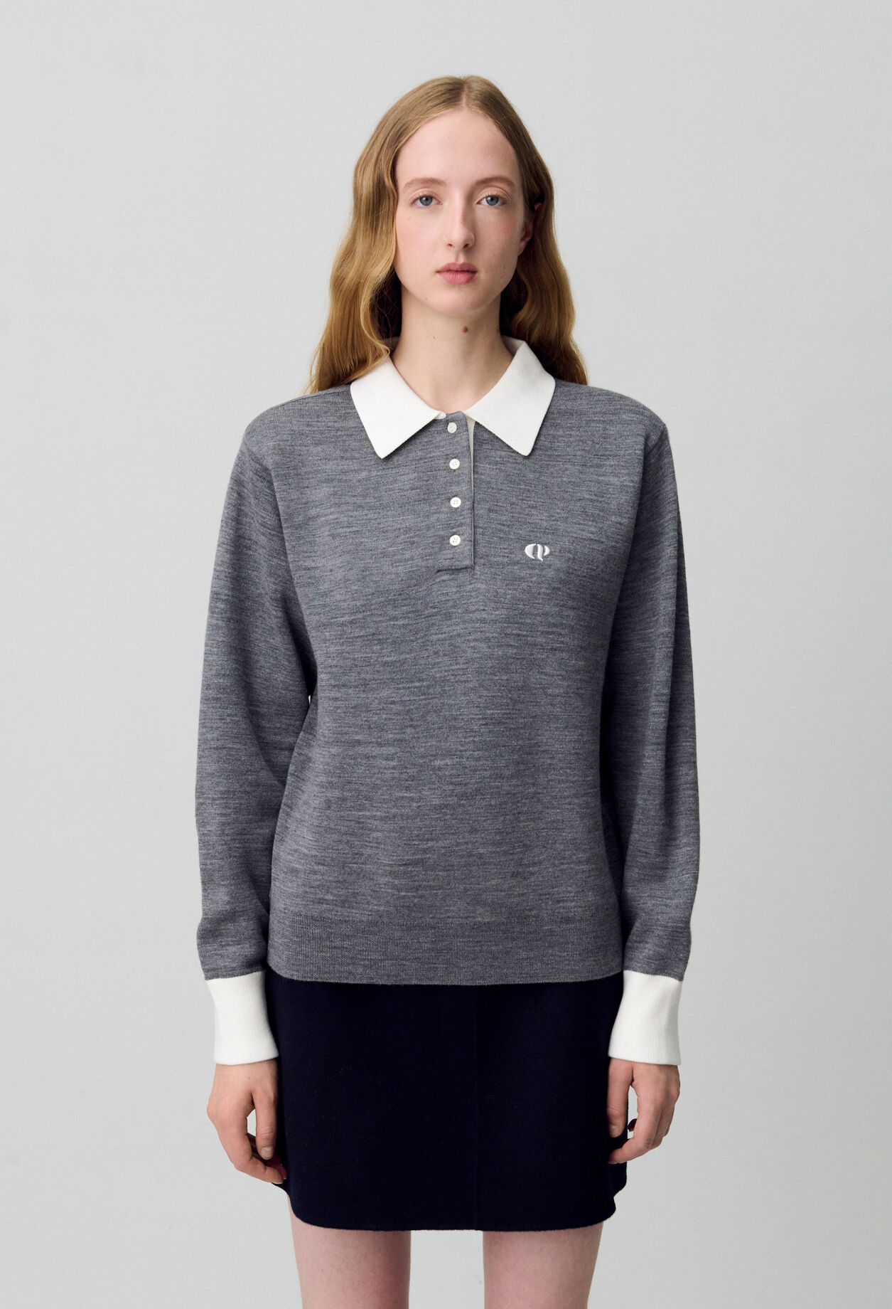 Fine Knit Polo Sweater