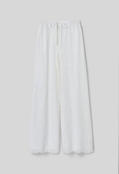 Flowy trousers with lace