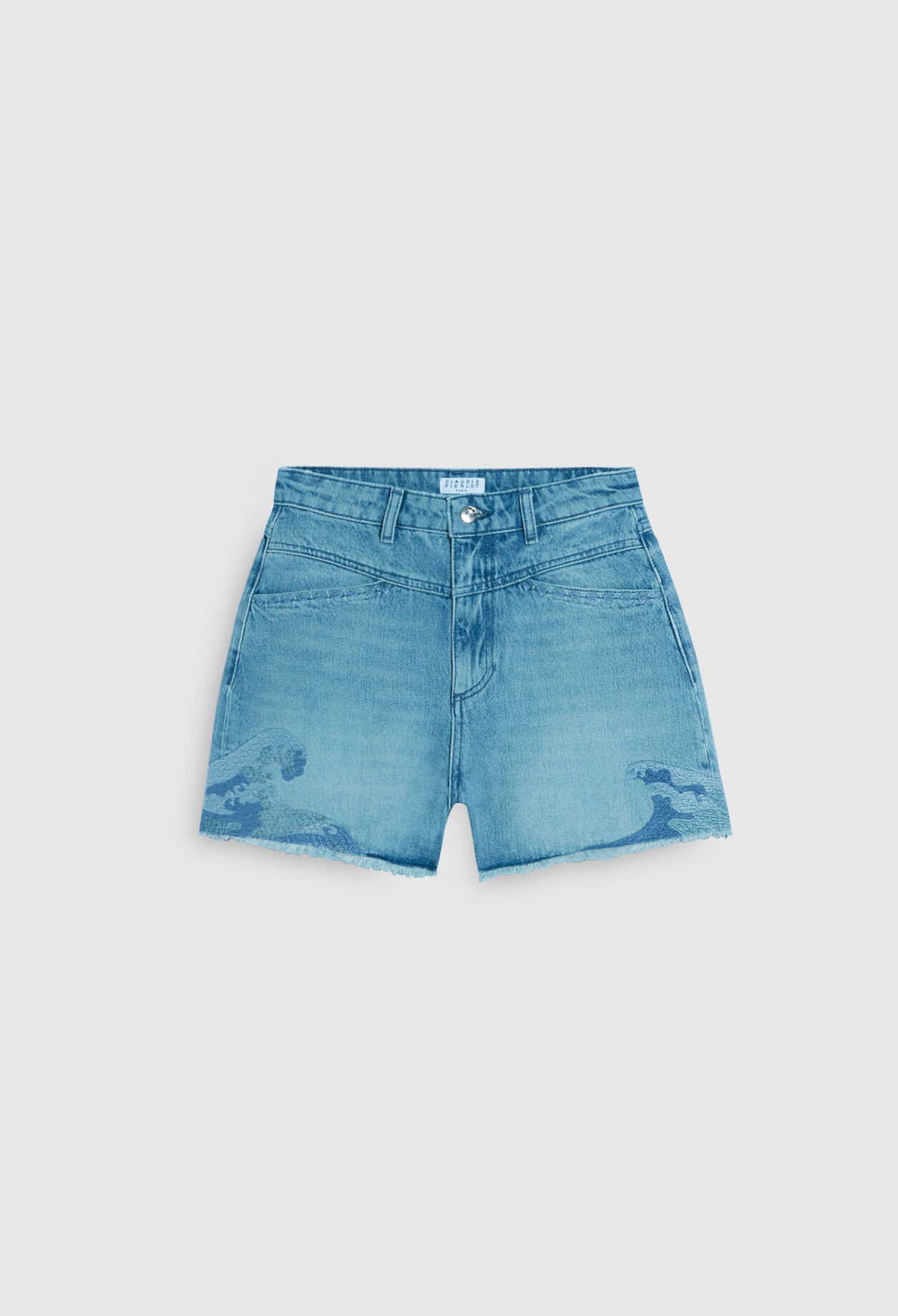 Kurze Shorts aus verwaschenem Denim