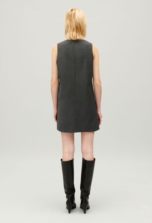 Robe courte gris chiné