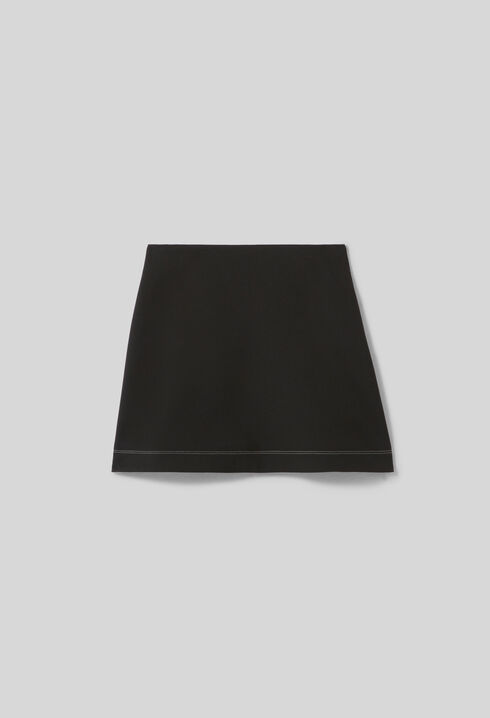 Contrast stitch straight skirt