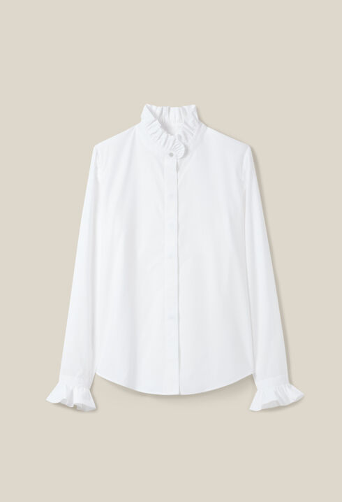 Chemise blanche col volanté