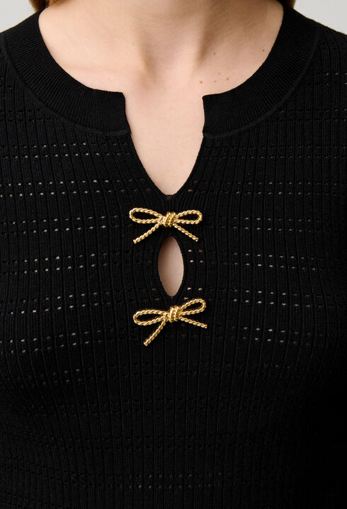 Pull maille fine noeuds