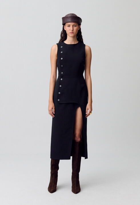 Langes schwarzes Kleid