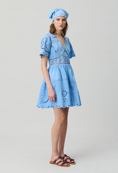 Short Dress Butterfly Embroidery