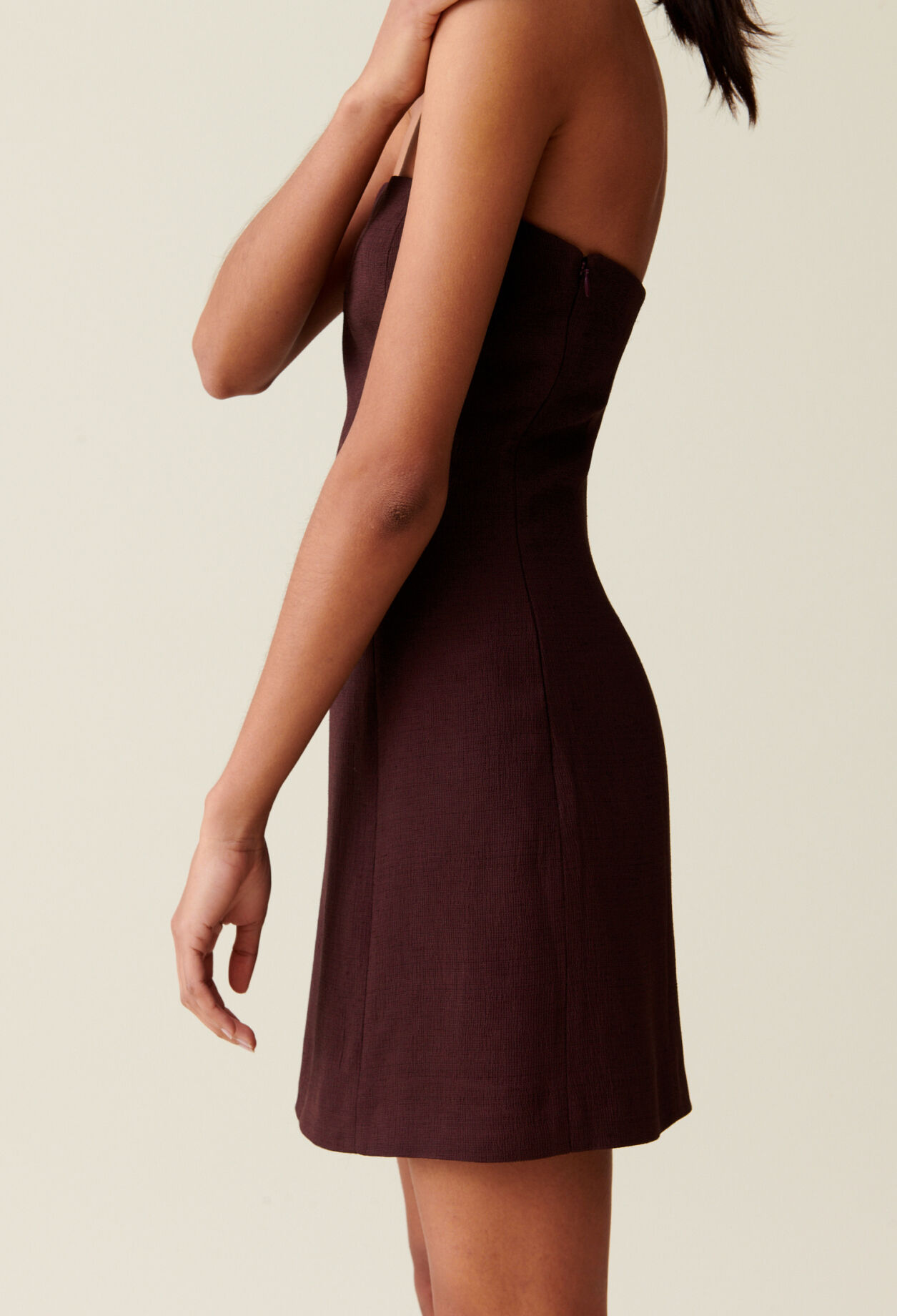 Cappucino strapless short dress