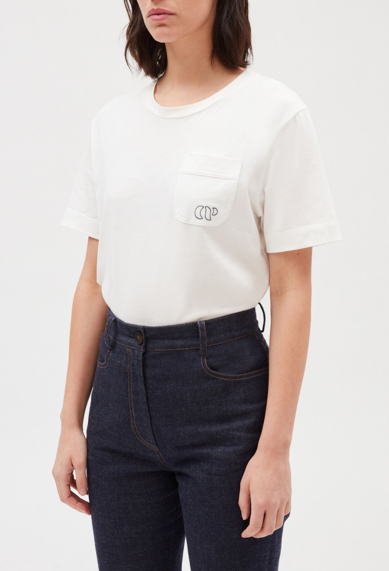 Ecru short-sleeved T-shirt