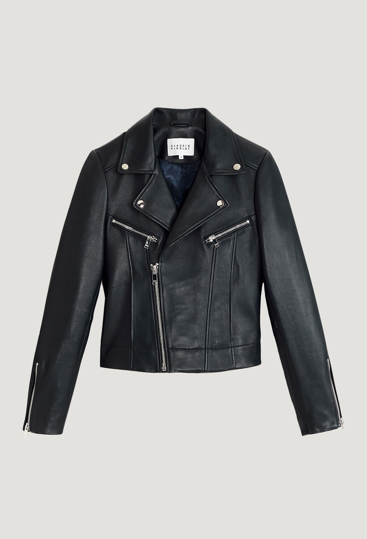 Lederblouson mit Reißverschluss