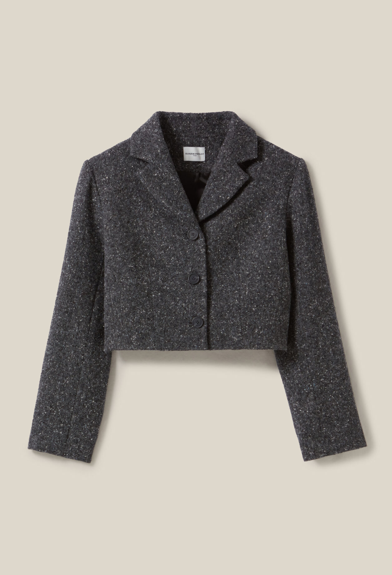 Graue Tweedjacke aus Wollmischung