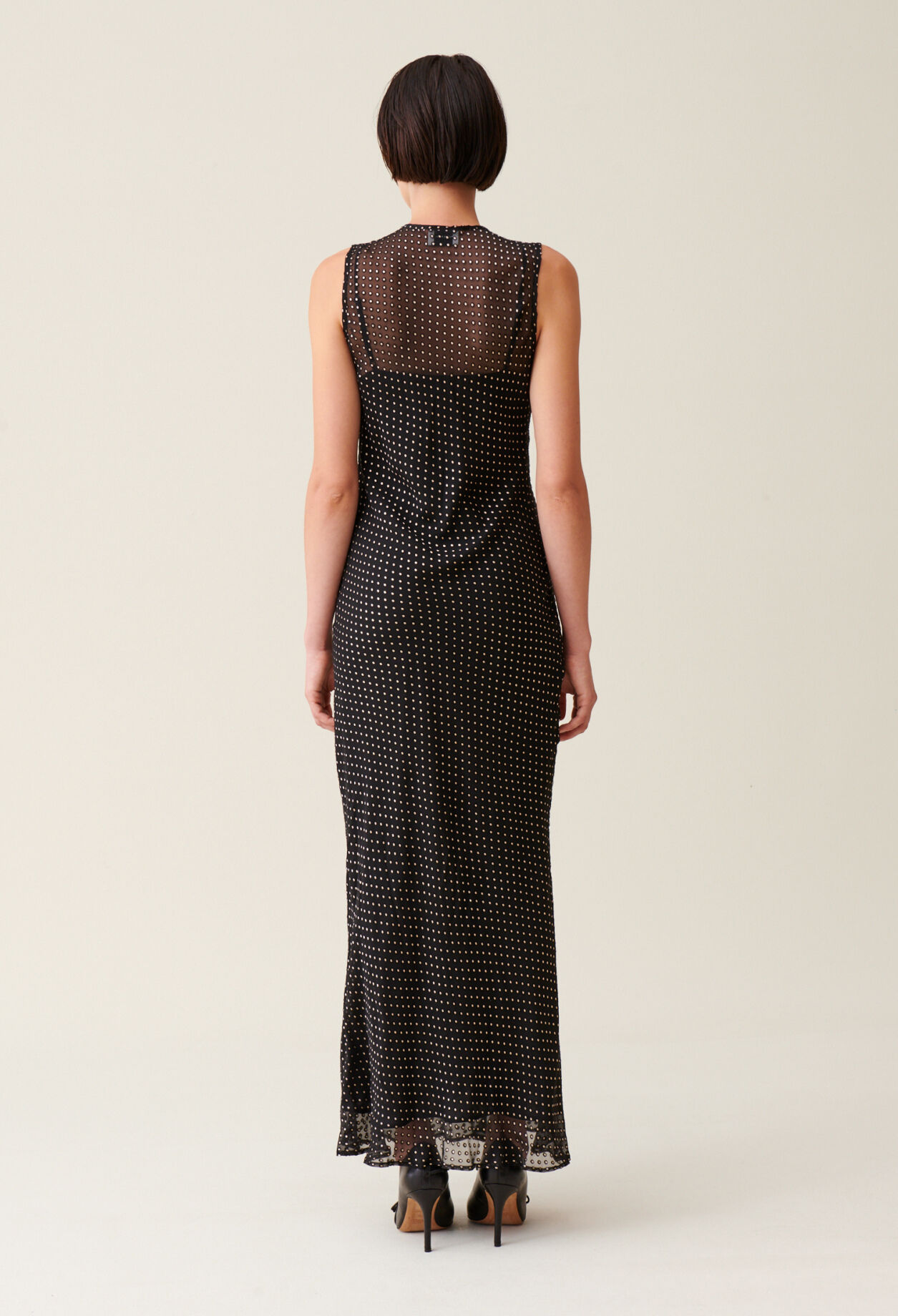 Robe longue transparente à pois