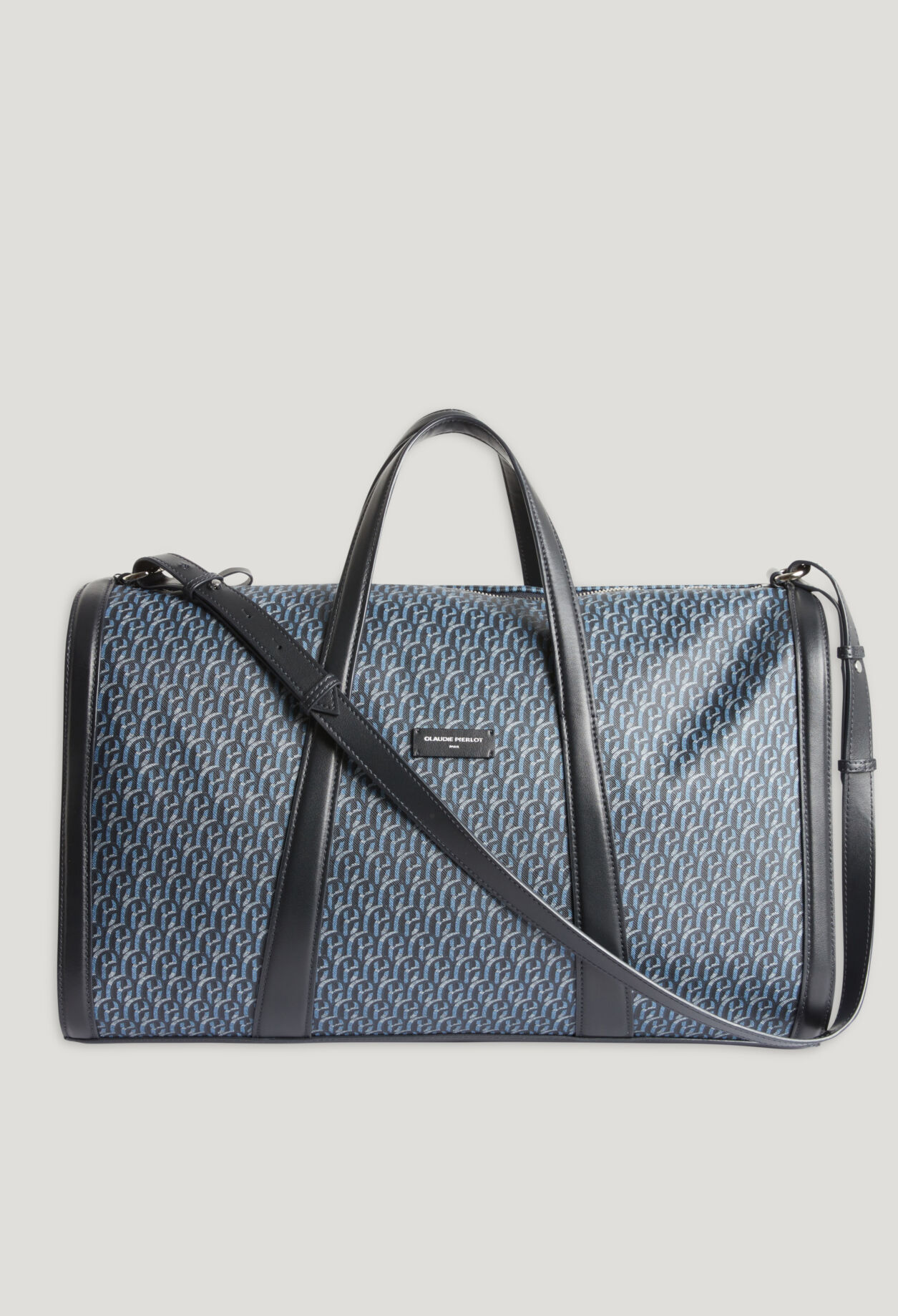 Navy monogram canvas travel bag