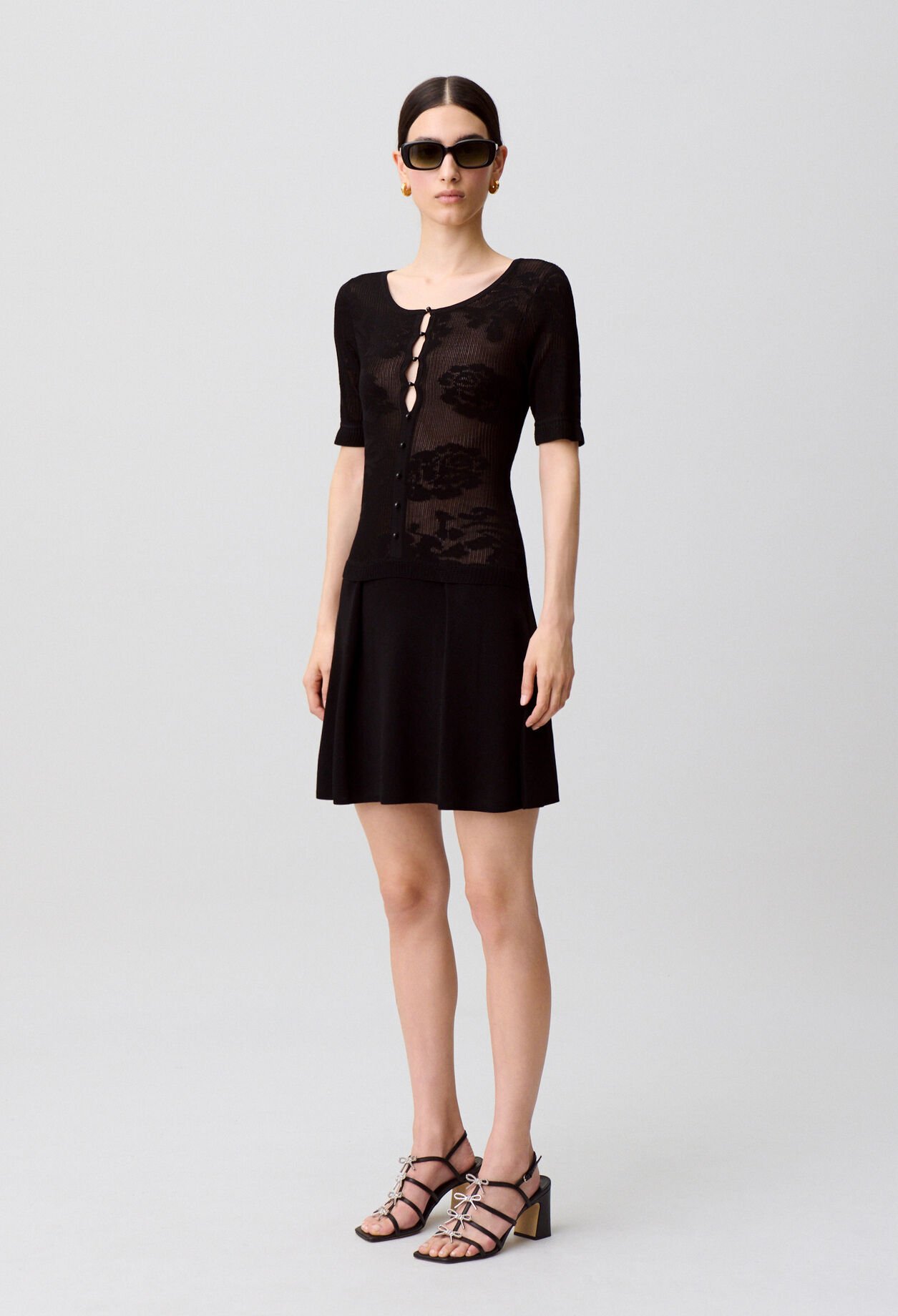 Strickkleid mit Blumenmuster