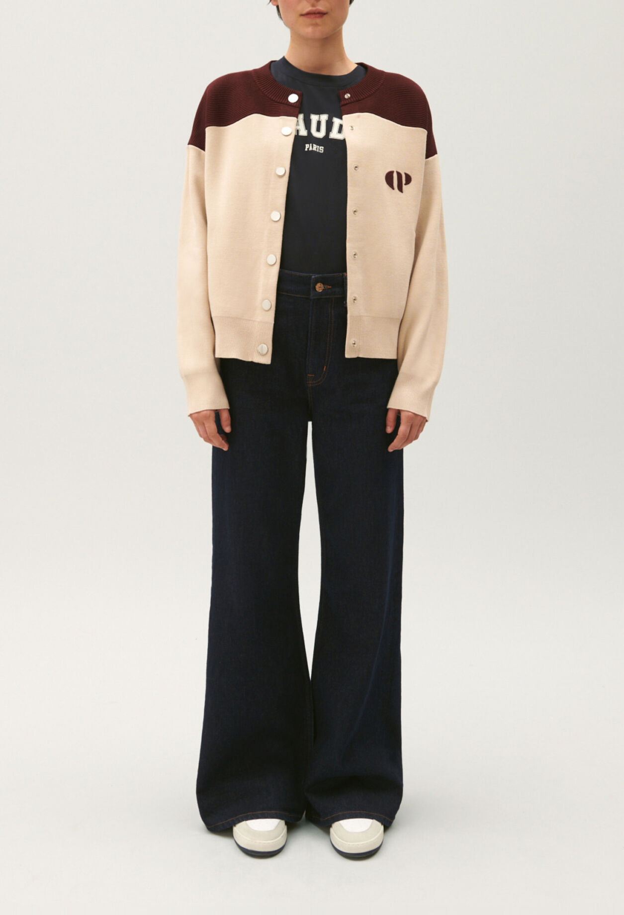 Zweifarbiger Strick-Cardigan Minimum