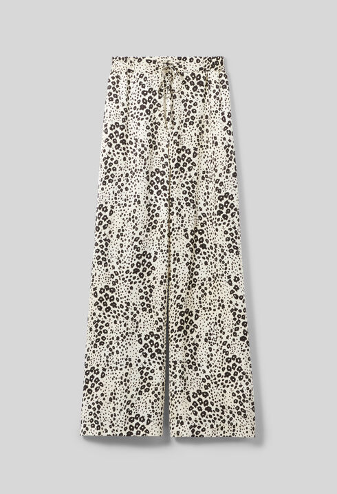 Satinhose mit Animal-Print
