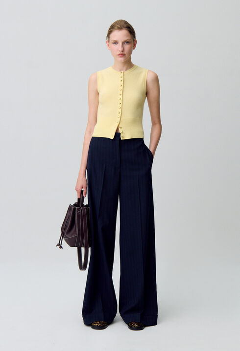 Top maille boutonné