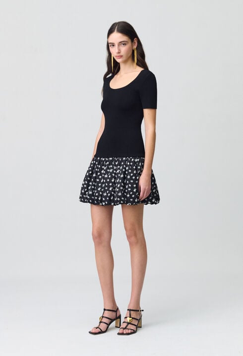 Kurzkleid in Bubble-Design Punkten