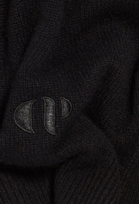 Black cashmere jumper with high neck