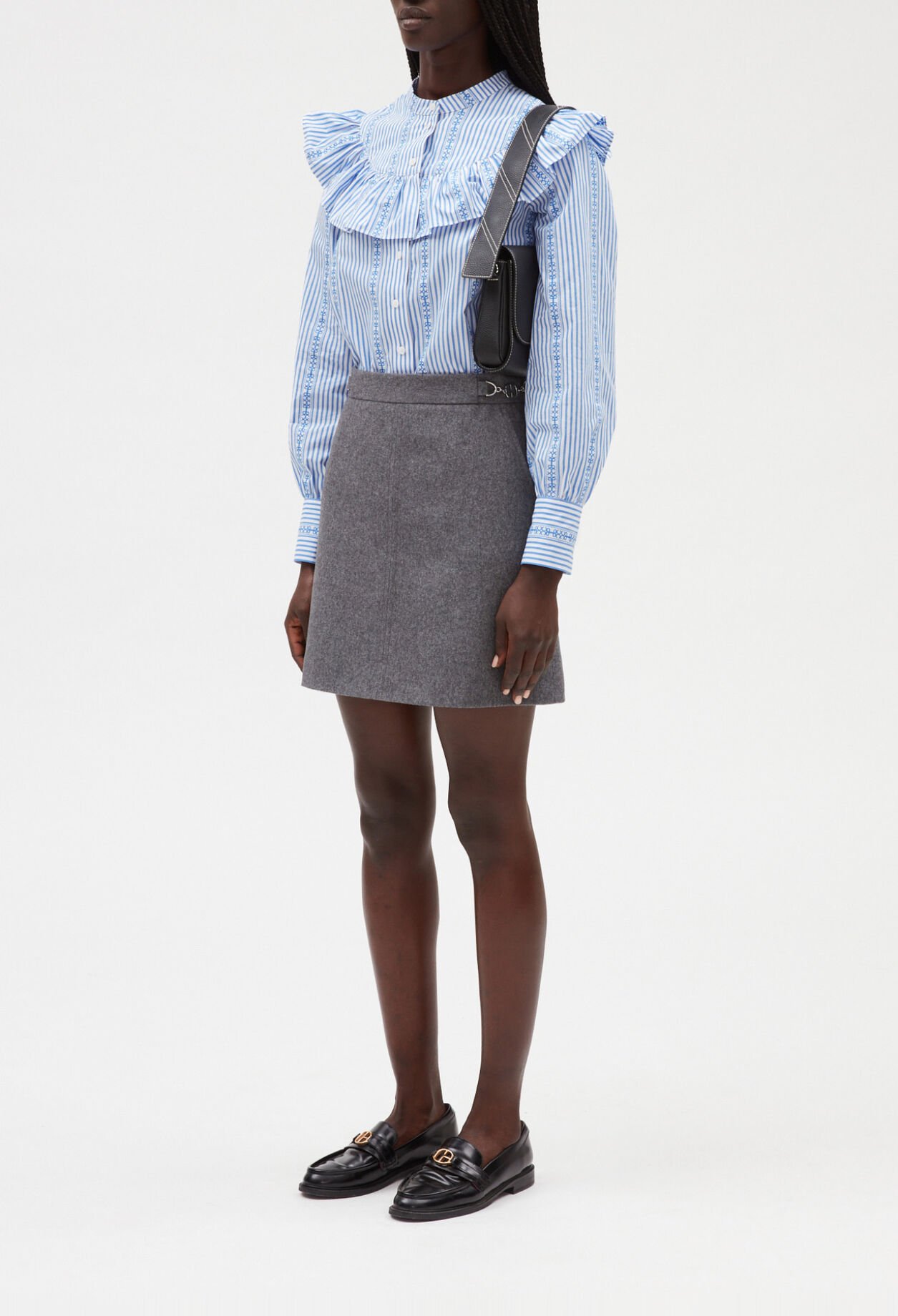 Kurzer Rock, grau meliert