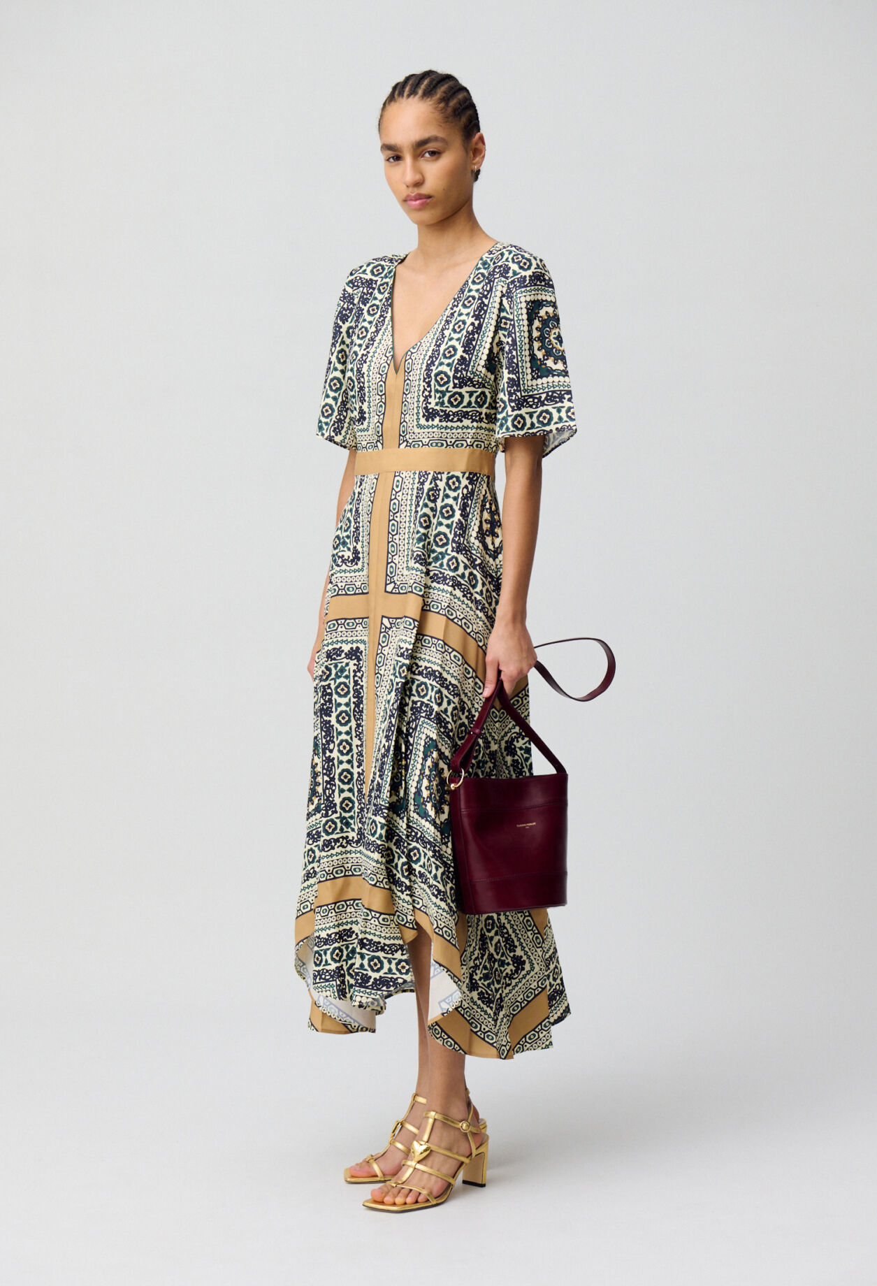 Robe longue fluide imprimée