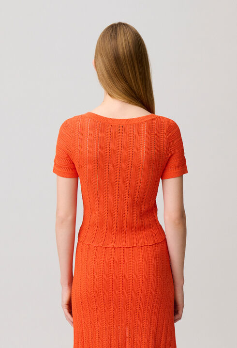Top crochet manches courtes