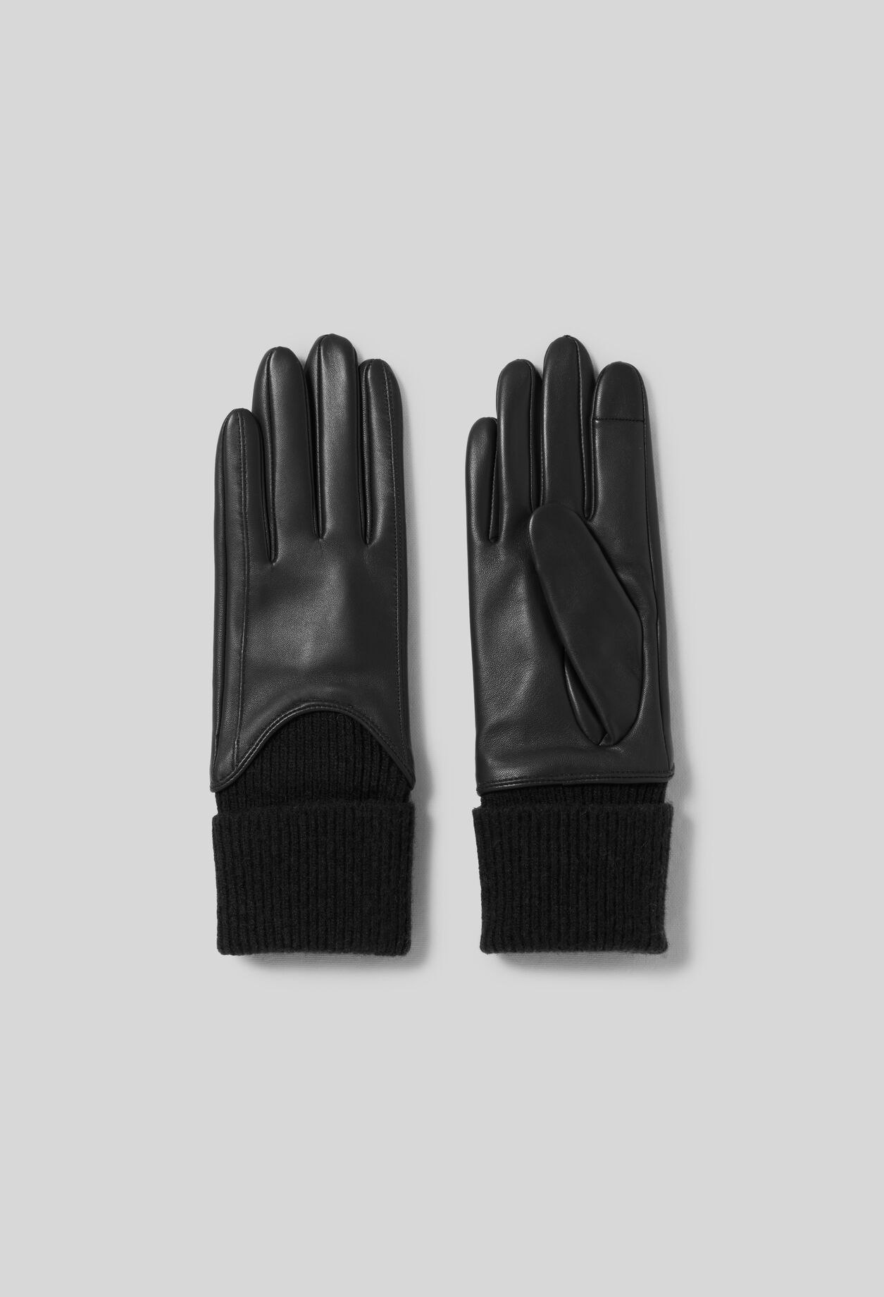 Gants cuir et maille