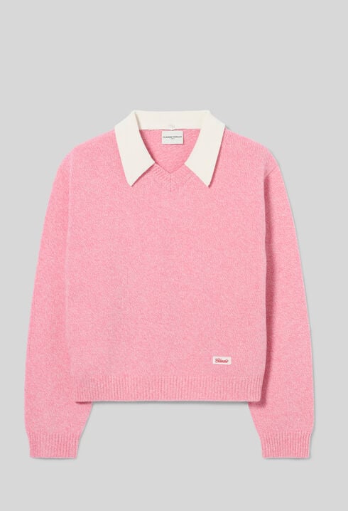 Pull maille col amovible
