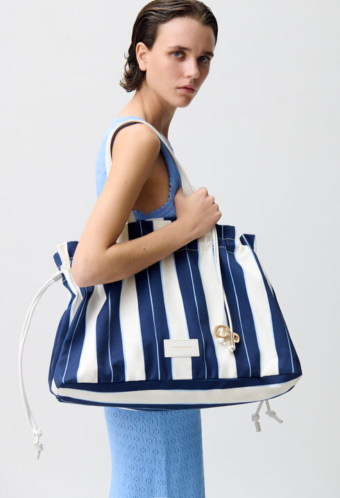 Grand sac cabas rayé