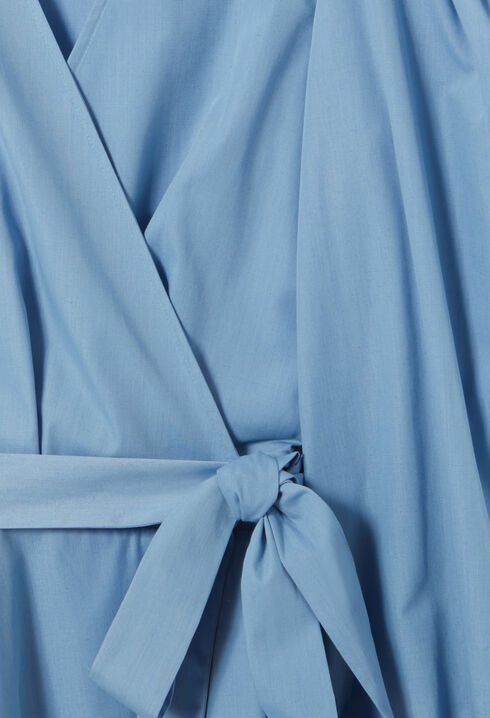 Kurzes Kleid mit Ballonärmeln, blau