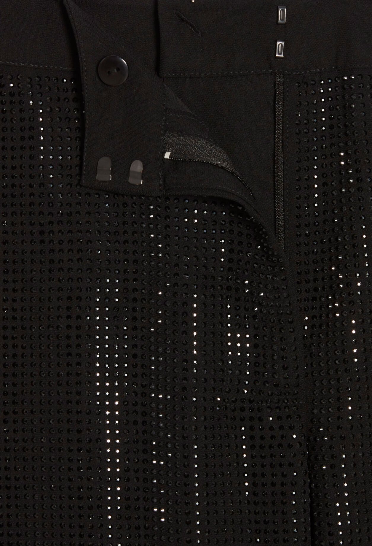 Black trousers with rhinestones