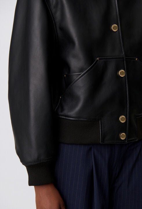Leder-Bomberjacke