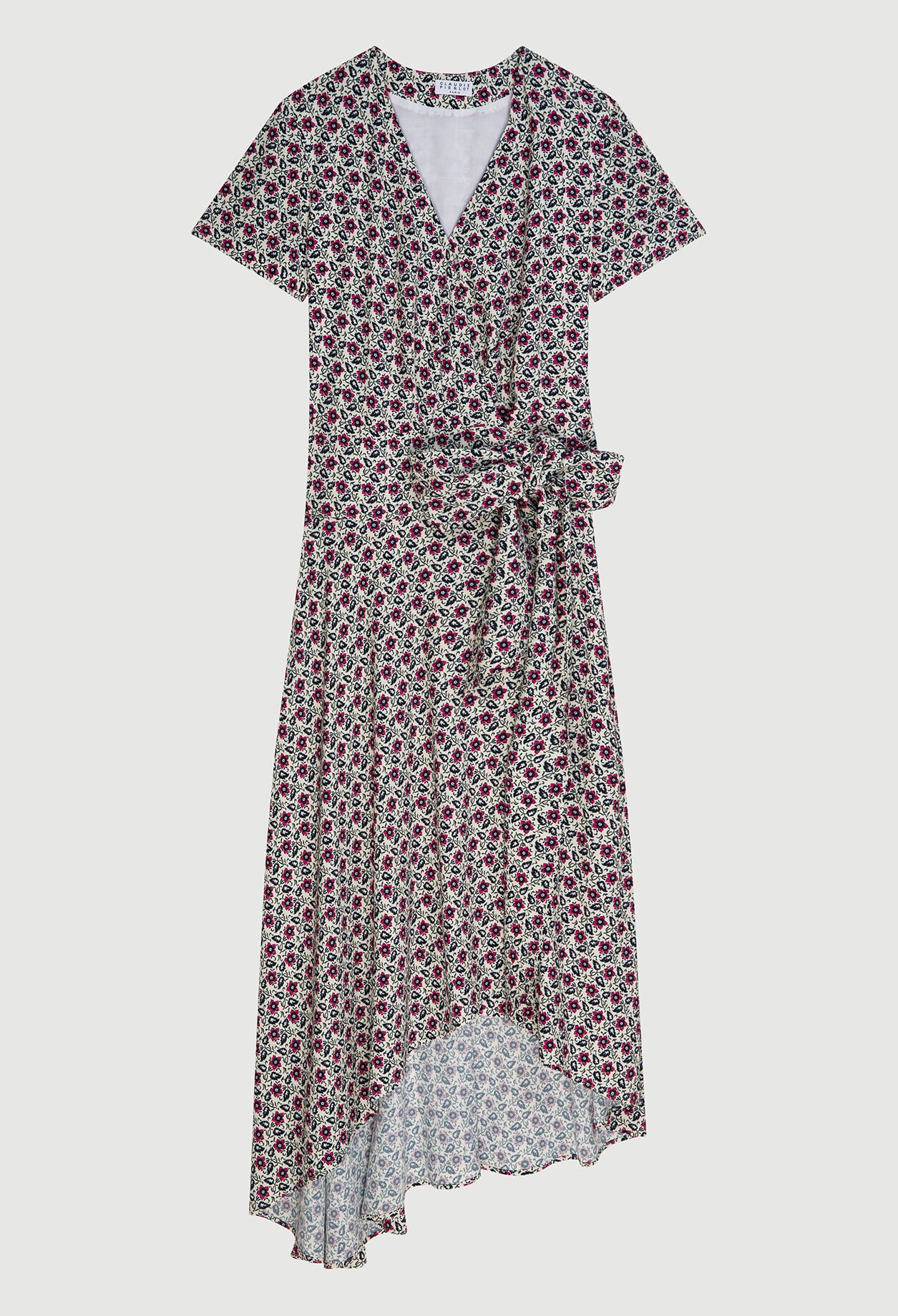 Robe cache-cœur à motifs fleuris