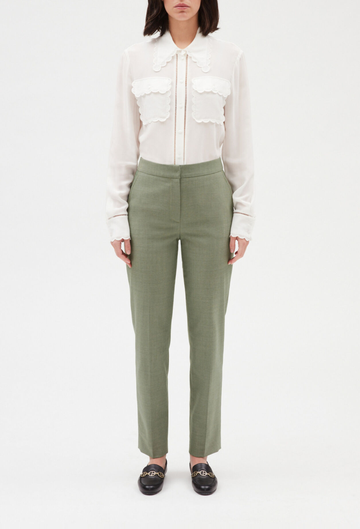 Pantalon tailleur kaki