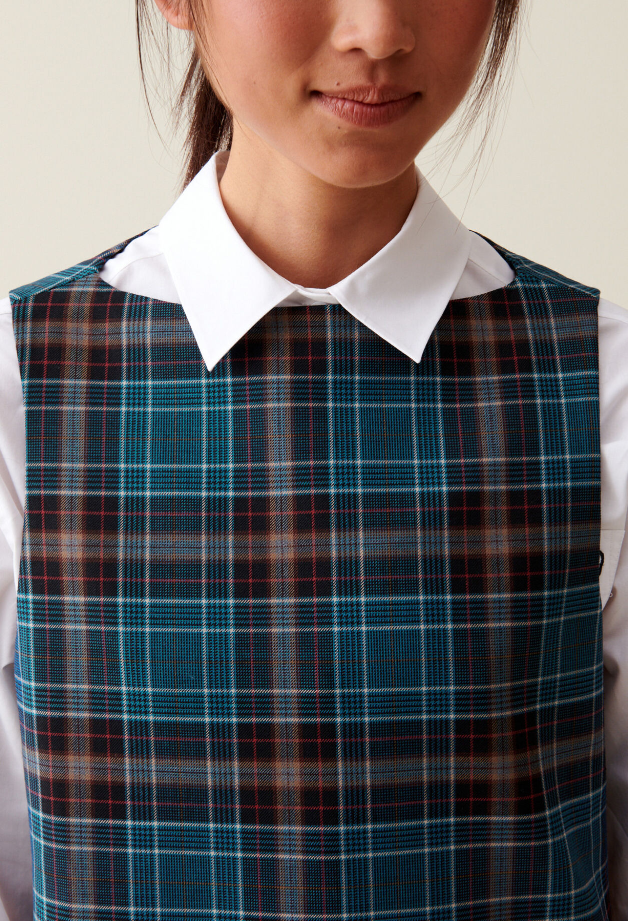 Sleeveless checked mini dress